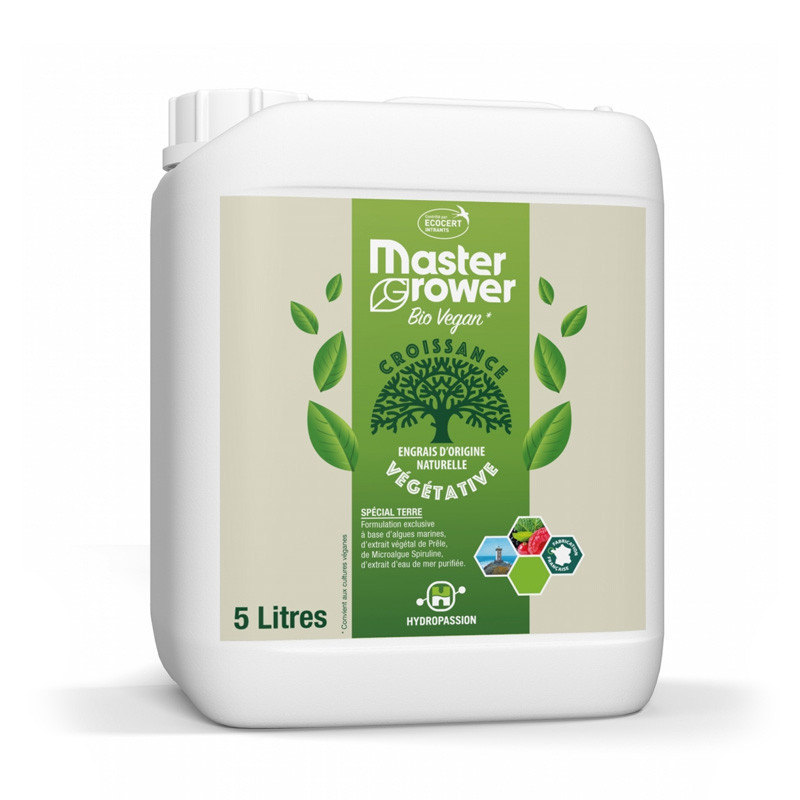 Engrais De Croissance Master Grower Bio Vegan 5L Hydropassion