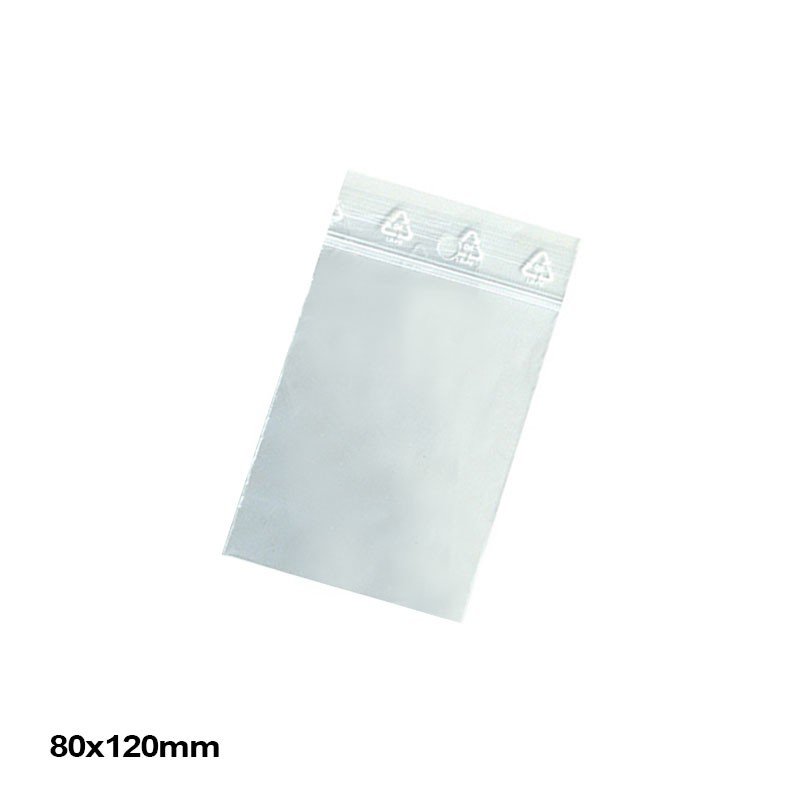 50µ zip bag - 80x120mm - hoeveelheid : 1/100/1000