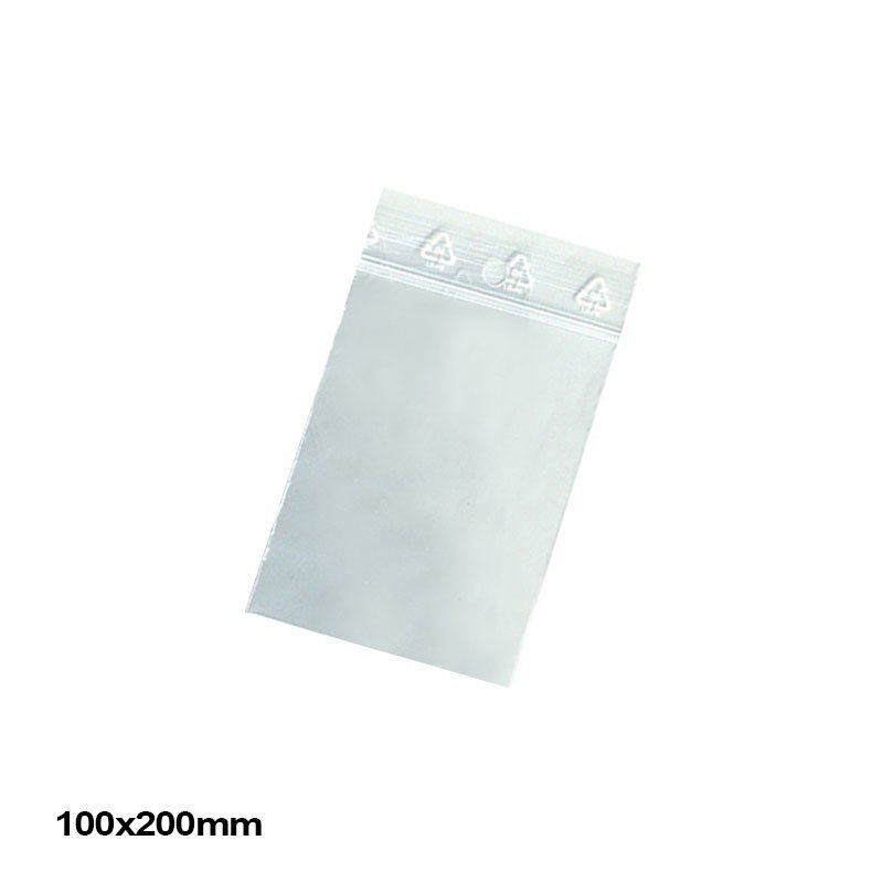 50µ zip bag - 100x200mm - hoeveelheid : 1/100/1000
