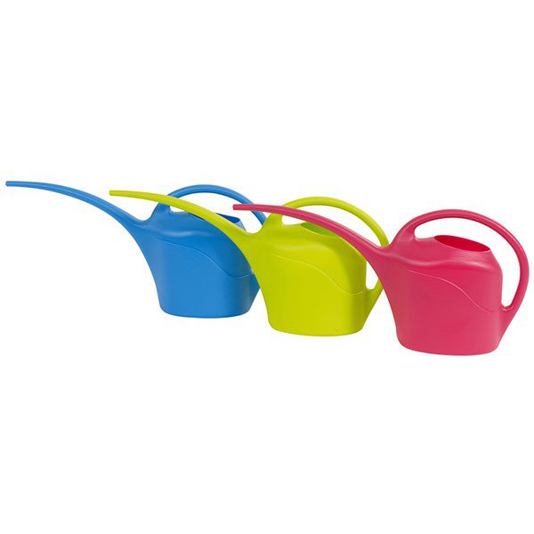 WATERING CAN LONG SPOUT 2,5L FLUO GREEN/RASPBERRY/BLUE
