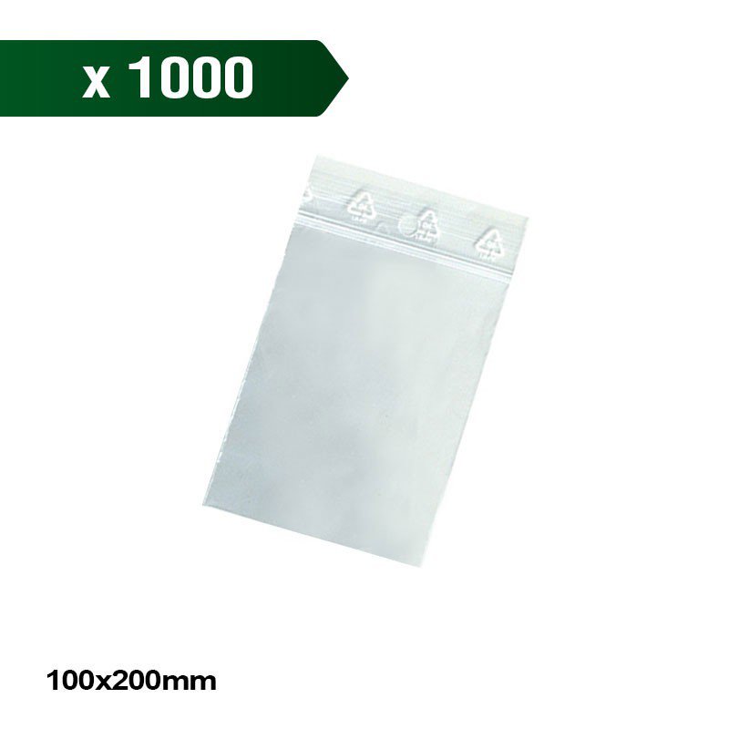 BOX OF 1000 ZIP BAGS 50? 100X200MM