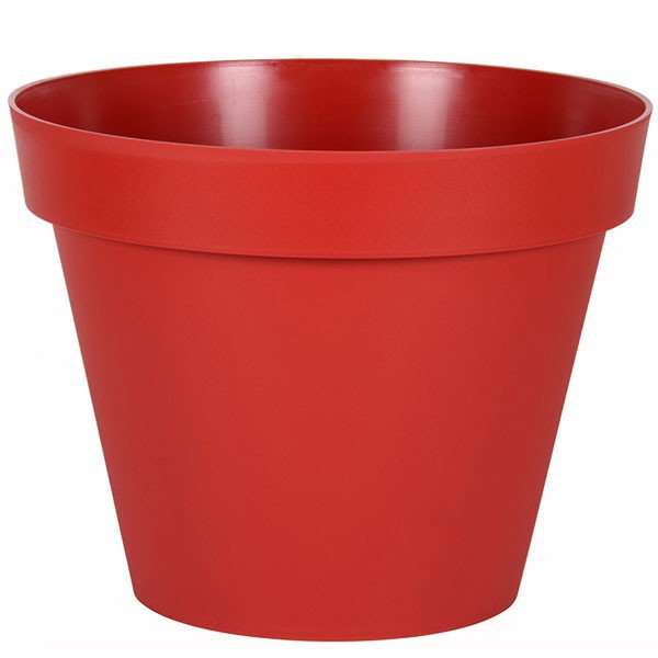 Vaso rotondo rosso rubino Toscana - 60x47cm 76L - EDA Plastiques
