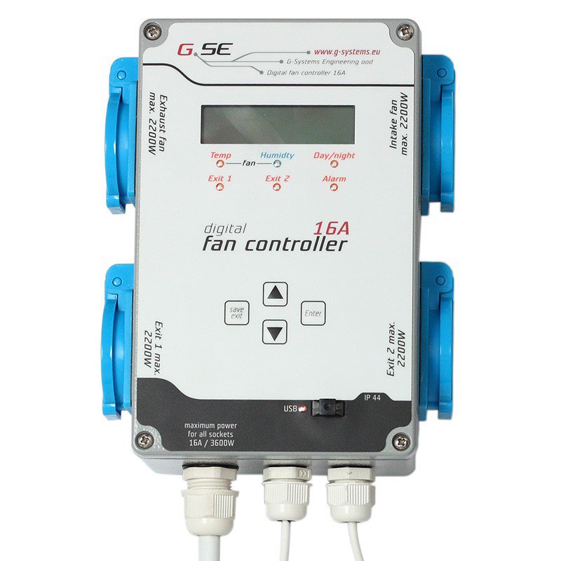 Controllore a 4 uscite per umidità e temperatura del ventilatore 16A - GSE