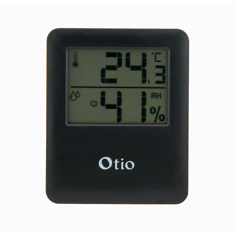 MAGNETIC THERMO/HYGROMETER LCD 65X80MM BLACK