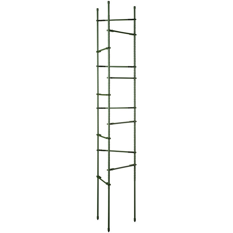 3 TOMATO STAKES TRIANGLE STEEL PLASTICIZED GREEN NOTCH 12 ARMS