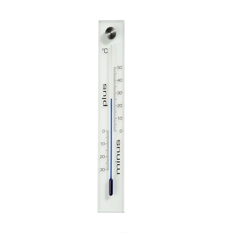 Thermomètre mural pour extérieur en verre - 26 x 4 cm