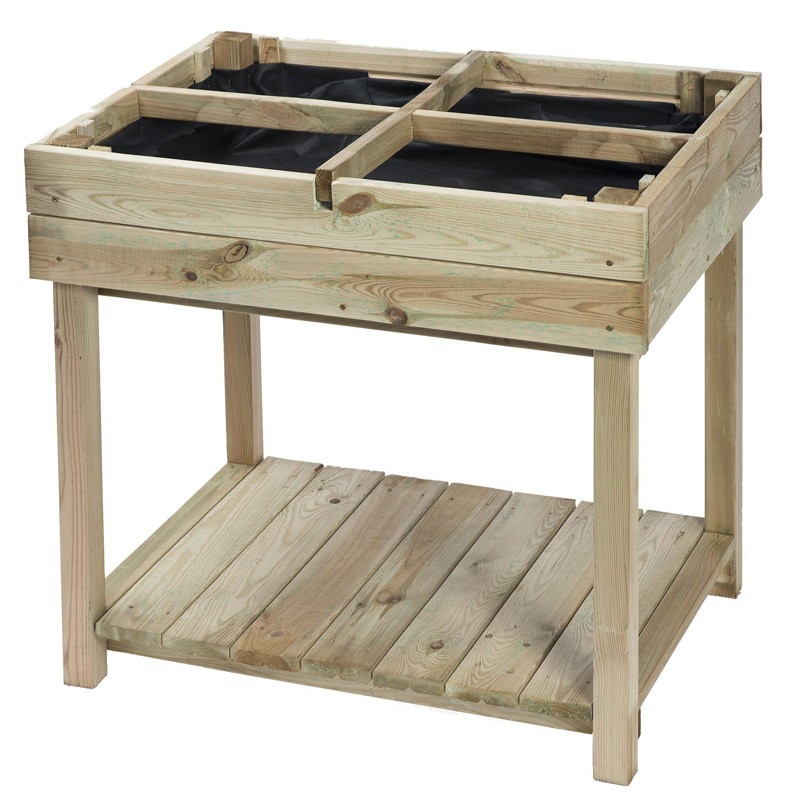 CARR? POTAGER TABLE 4 SECTIONS H80X80X60CM PIN DU NORD CLASSE III,FSC