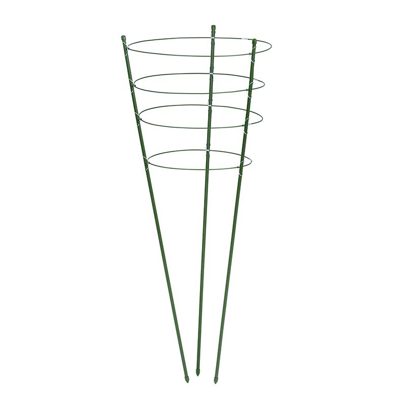 4 ANILLOS DE SOPORTE PLANTA DE ACERO LAMINADO VERDE ? SÓLIDO H90CMX ?7MM