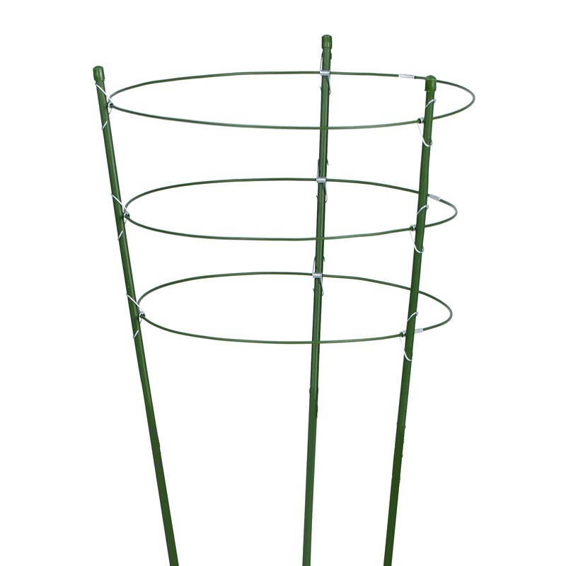 ANNEAUX 3 DE SOUTIEN ACIER PLASTIFIE VERT PLANTE ? MASSIF H60CMX ?7MM