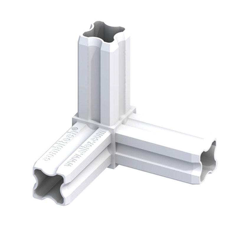 90? ANGLE CONNECTOR WHITE 3 SPIGOTS 23.5MM