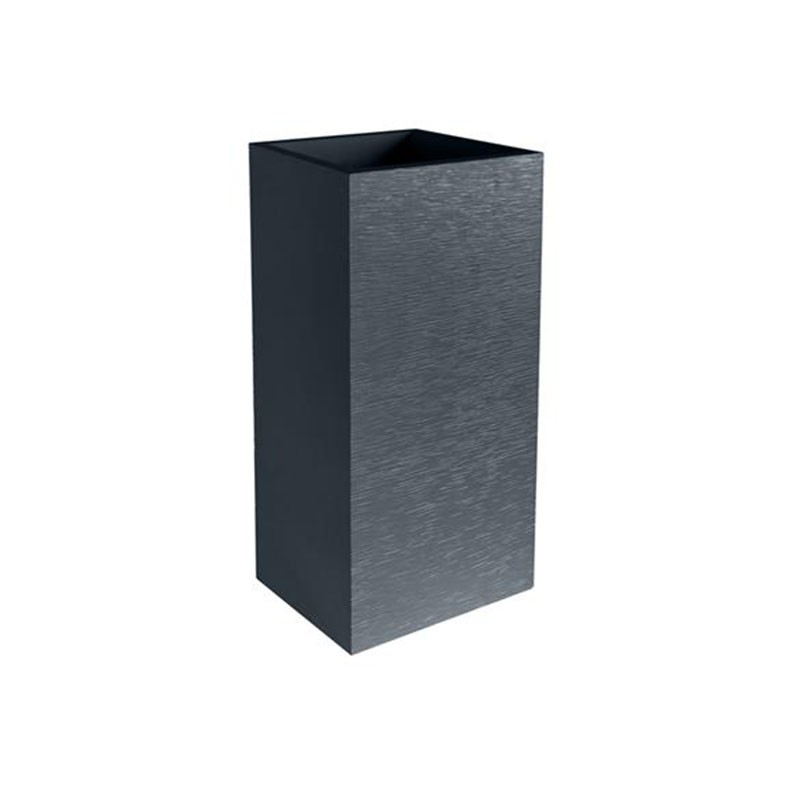POT CARRE HAUT GRAPHIT GRIS ANT. 39.5X39.5X80CM 31L