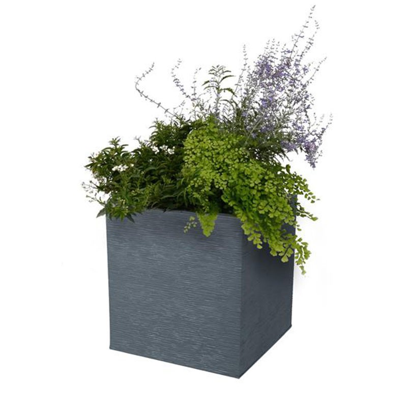 Pot carré Graphit - 39.5x39.5x43.5 - 31L - Anthracite - EDA Plastiques