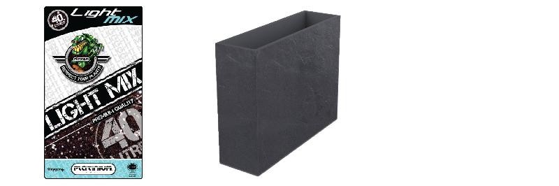 Pack Pot + Terreau - Loft XL Volcania 63L Anthracite + Terreau Light Mix 2x40L