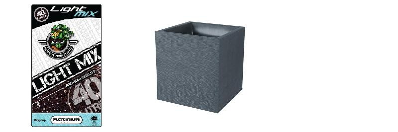 Pack Pot + Terreau - Pot Graphit 31L Anthracite + Terreau Light Mix 40L