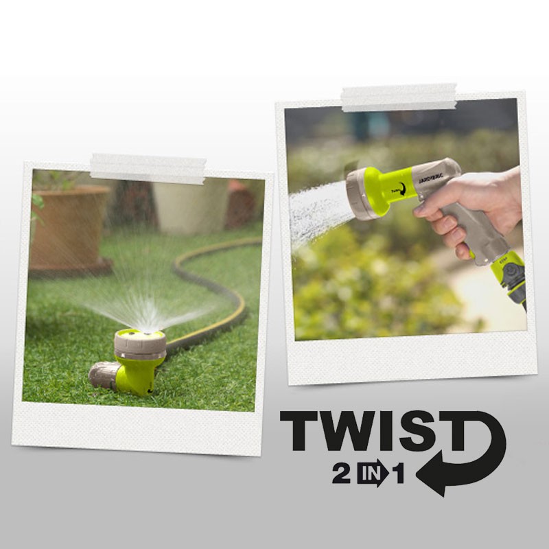Pistola per irrigazione e irrigatore a 4 getti - 2 in 1 - Turchese - Jardibric