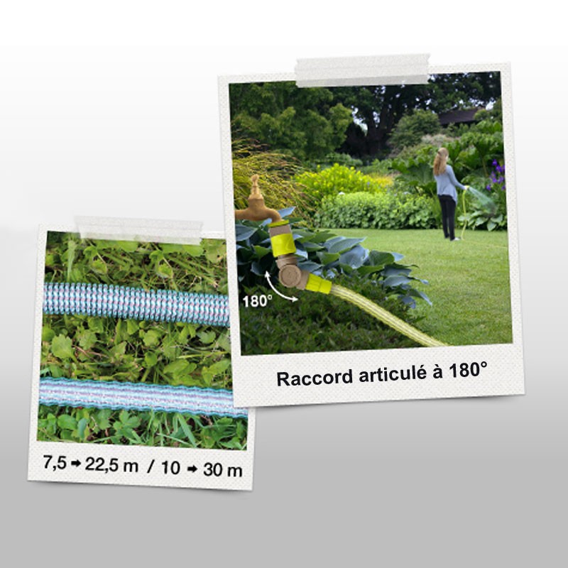 Jardiflex30 hose extendable from 10 to 30m - Anise green - Jardibric