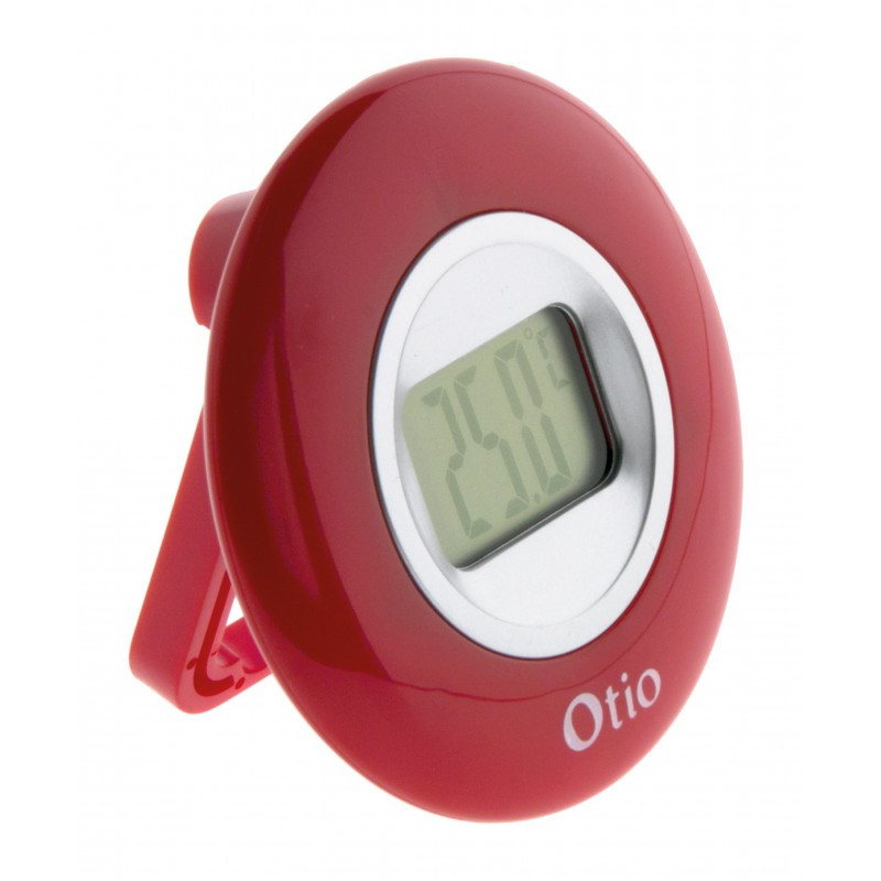 THERMOMETER DIAMETER 77mm WITH LCD DISPLAY red