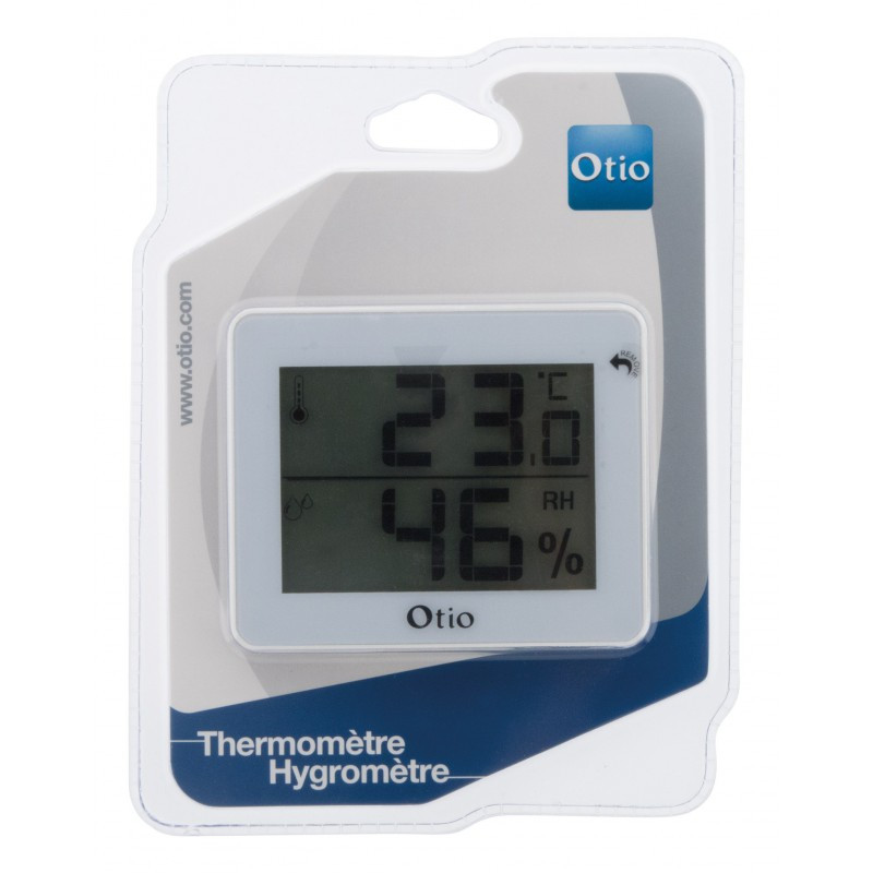 Thermomètre et Hygromètre avec écran LCD - Blanc - Otio