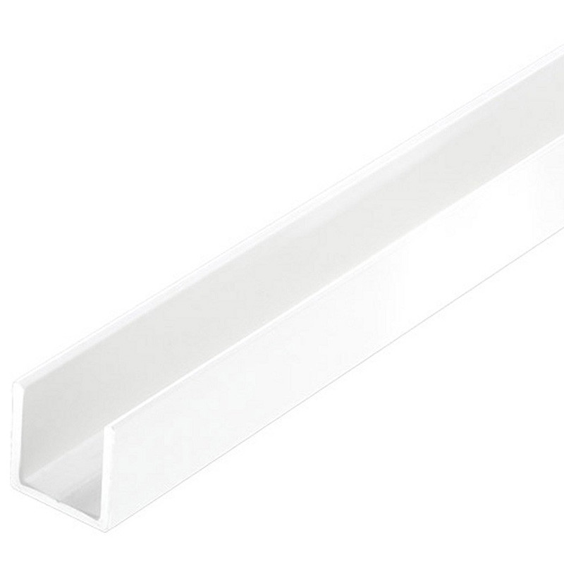 Profil en U carré PVC 19,5X1,5 PVC blanc - 1m