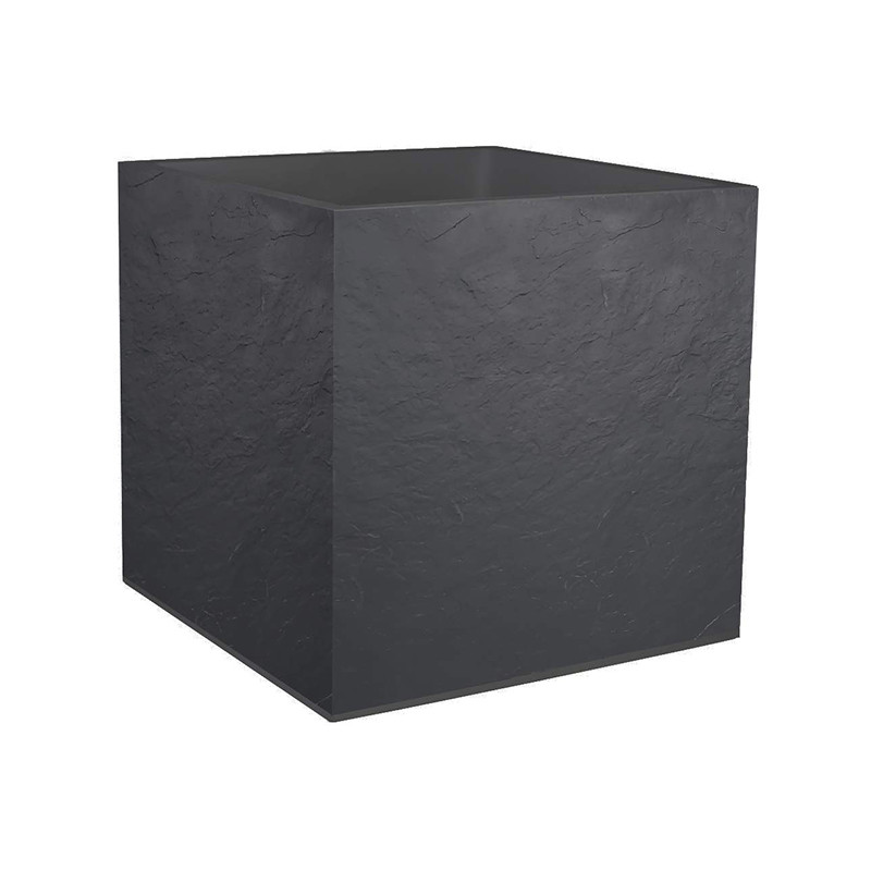 Pot carré Volcania Gris Anthracite - 49x49x49cm 57L - EDA Plastiques