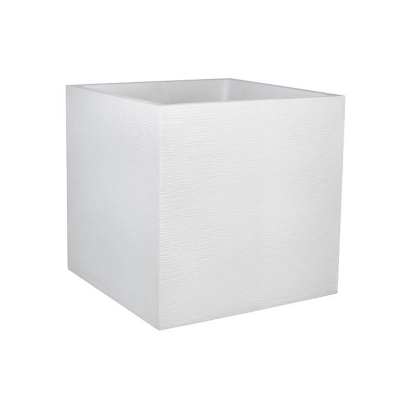 13729 BL.CER POT CARRE GRAPHIT 50CM BLANC CERUSE 57L 49.5CMX49.5XM