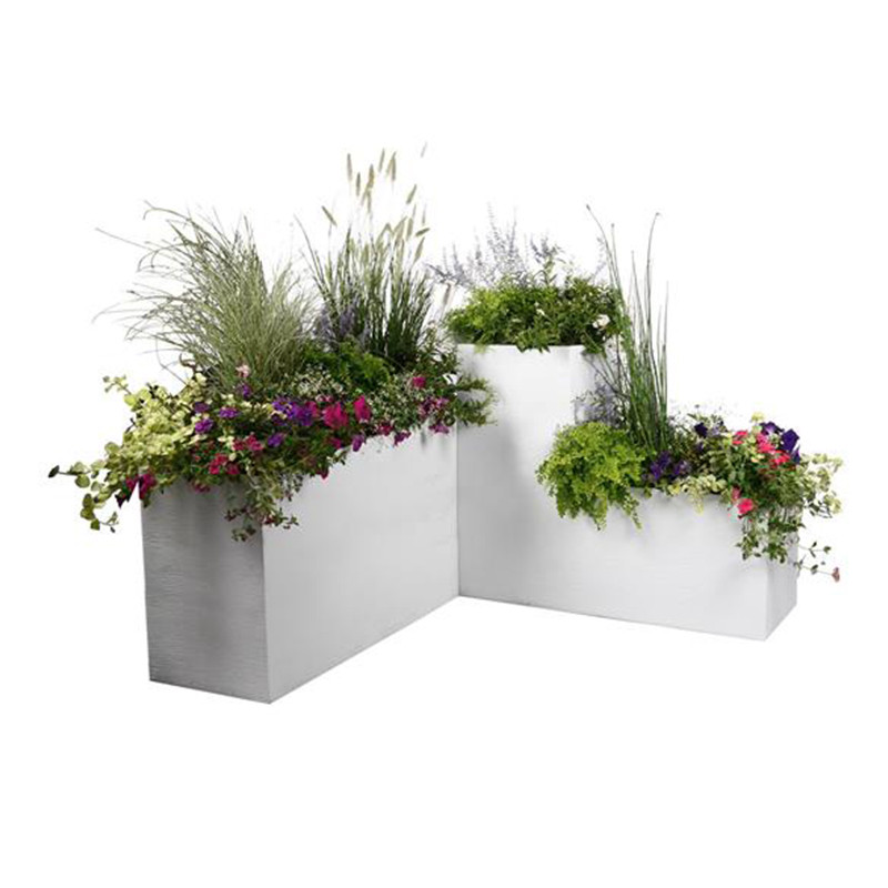 13729 BL.CER POT CARRE GRAPHIT 50CM BLANC CERUSE 57L 49.5CMX49.5XM