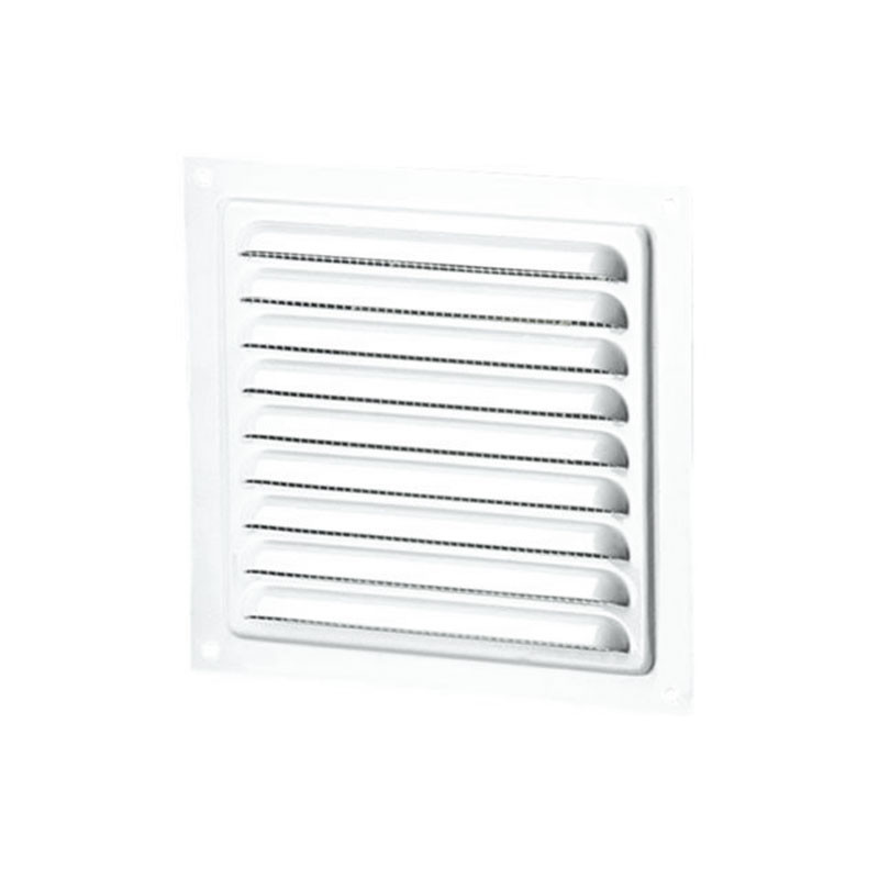 QUADRATISCHE LÜFTUNG 35CM2 QUADRATISCH 125MM STAHL WEISS + INSEKTENSCHIRM
