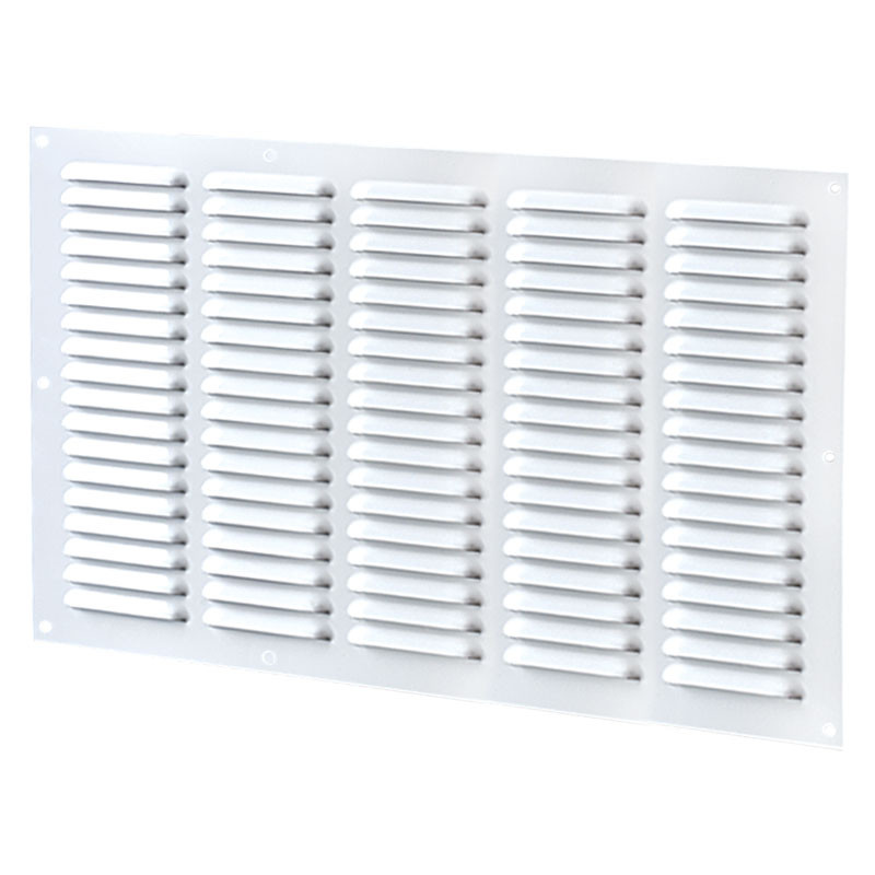 5 FILE DI VENTILAZIONE RECT 500X250 MM IN ACCIAIO BIANCO + SCHERMO