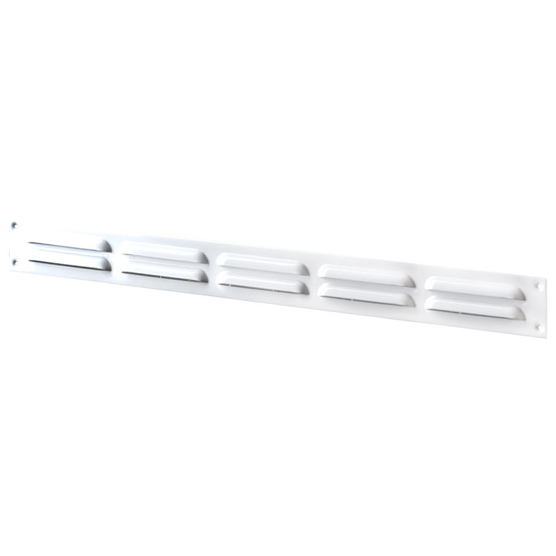 AERATION RECT 5 NOTCHES 500X40MM WHITE STEEL + INSECT SCREEN