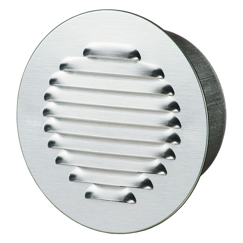 ROUND FLANGE GRILLE 160MM WHITE POLISHED ALU + INSECT SCREEN