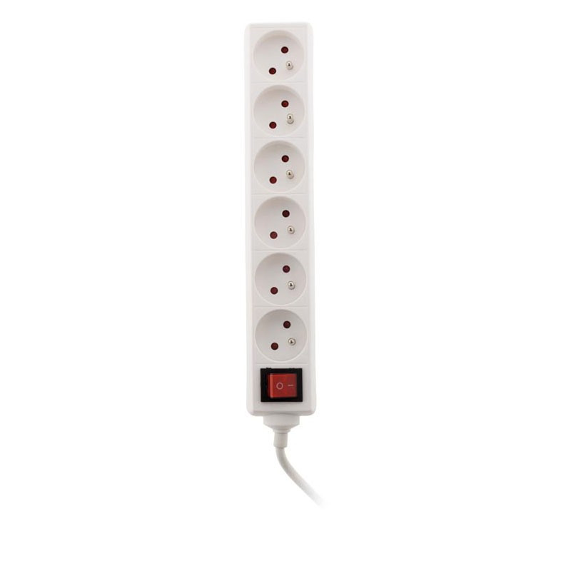 Power strip with switch - 6 outlets 16A - White - Zenitech