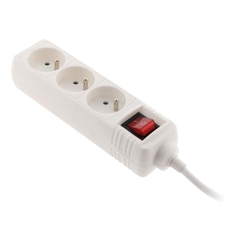 Power strip with switch - 3 x 16A outlets - White - Zenitech
