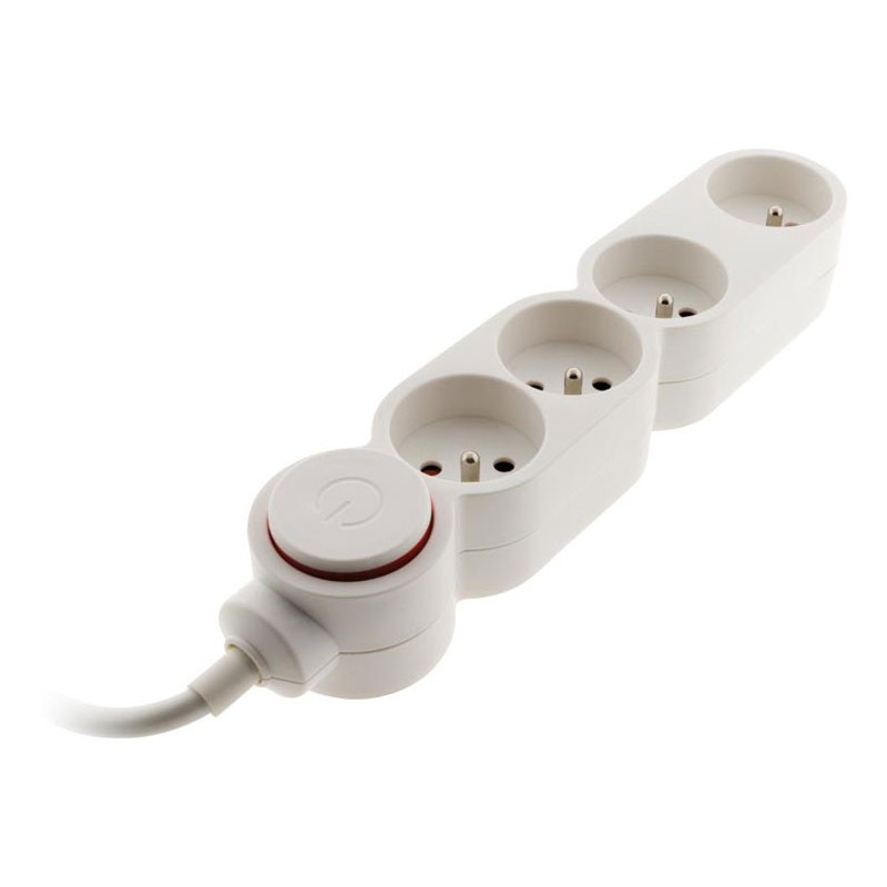 Block 4X16A + WHITE inter cable HO5VVF 3G1mm² - Length 1,5 M equipped with an EXTRAPLATE plug