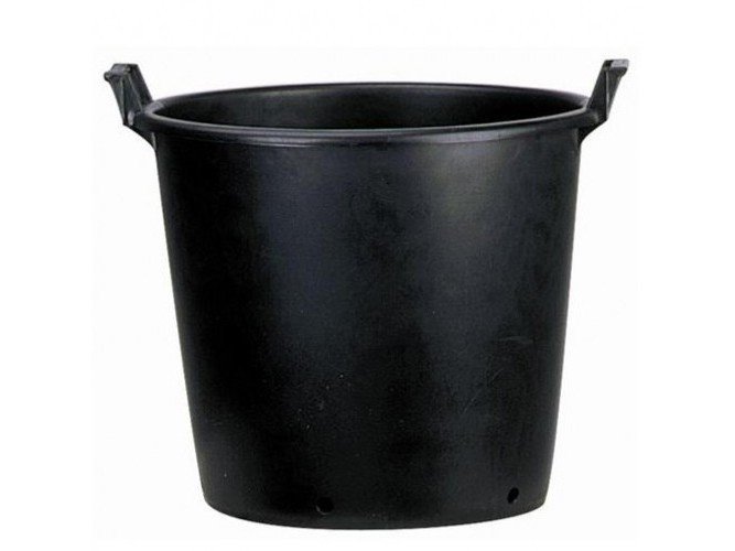 Pot rond noir à poignée 30L - Ø 40/37 x 32,5 cm