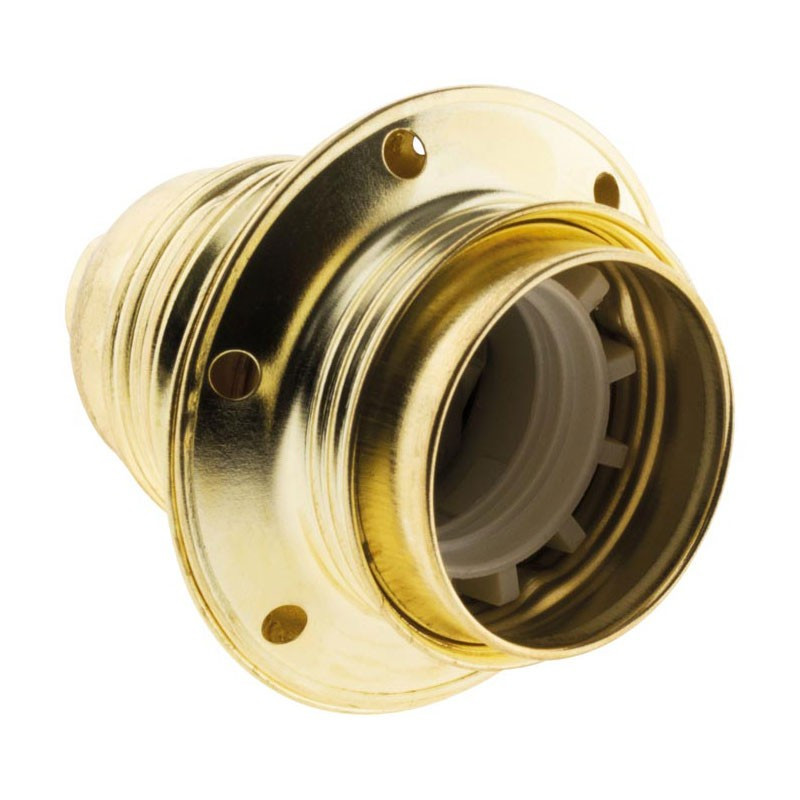 Socket E27 Brass-plated Steel + 2 Rings
