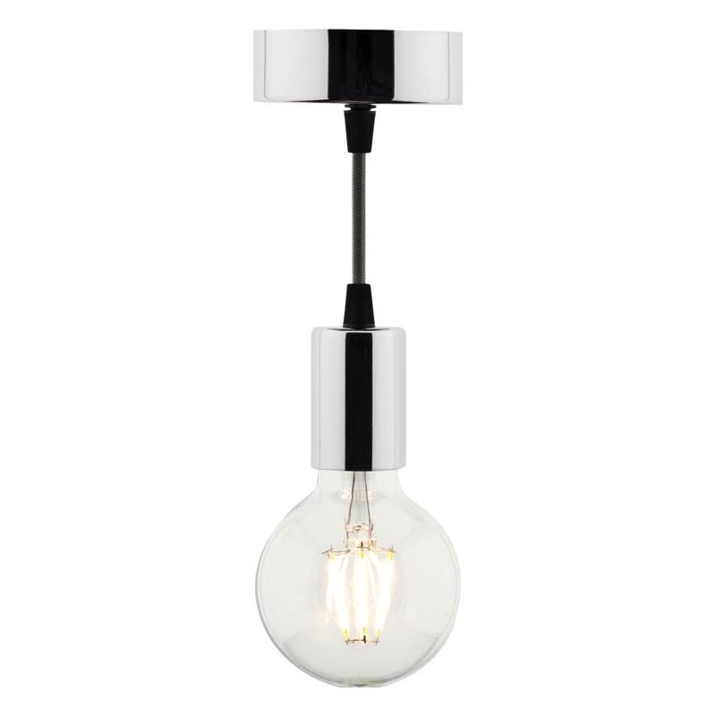 Kit di sospensione cromato + lampadina a filamento LED da 6W - Elexity