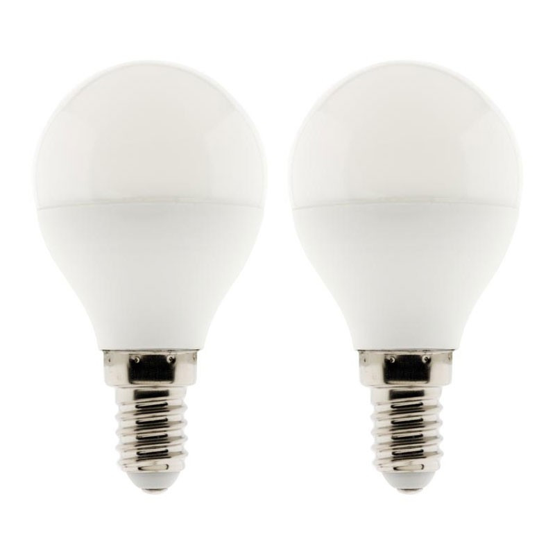 Set of 2 LED Spherical Bulbs 6W - E27 - 6500K - Elexity