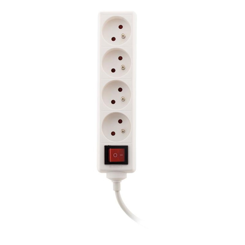Power strip with switch - 4 outlets 16A - White - Zenitech