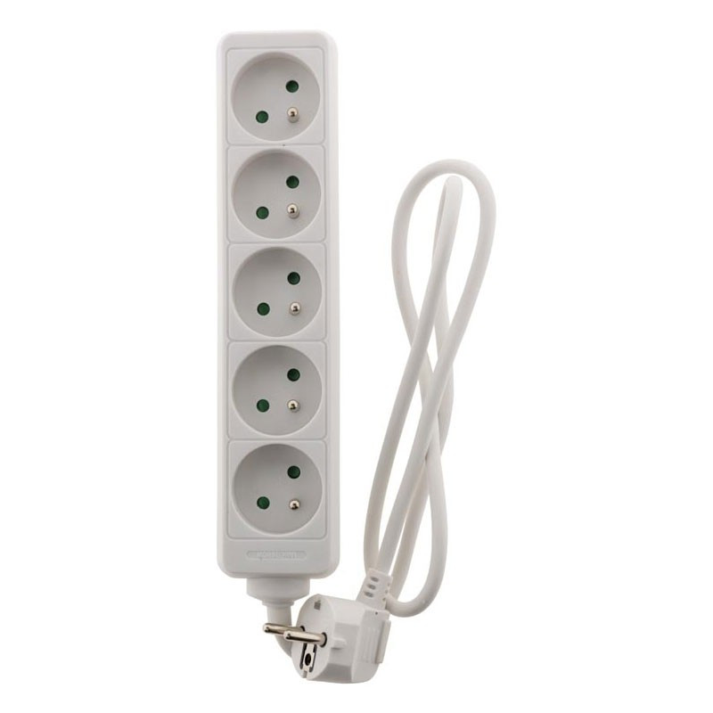 Power strip with 5 outlets 16A - White - Zenitech