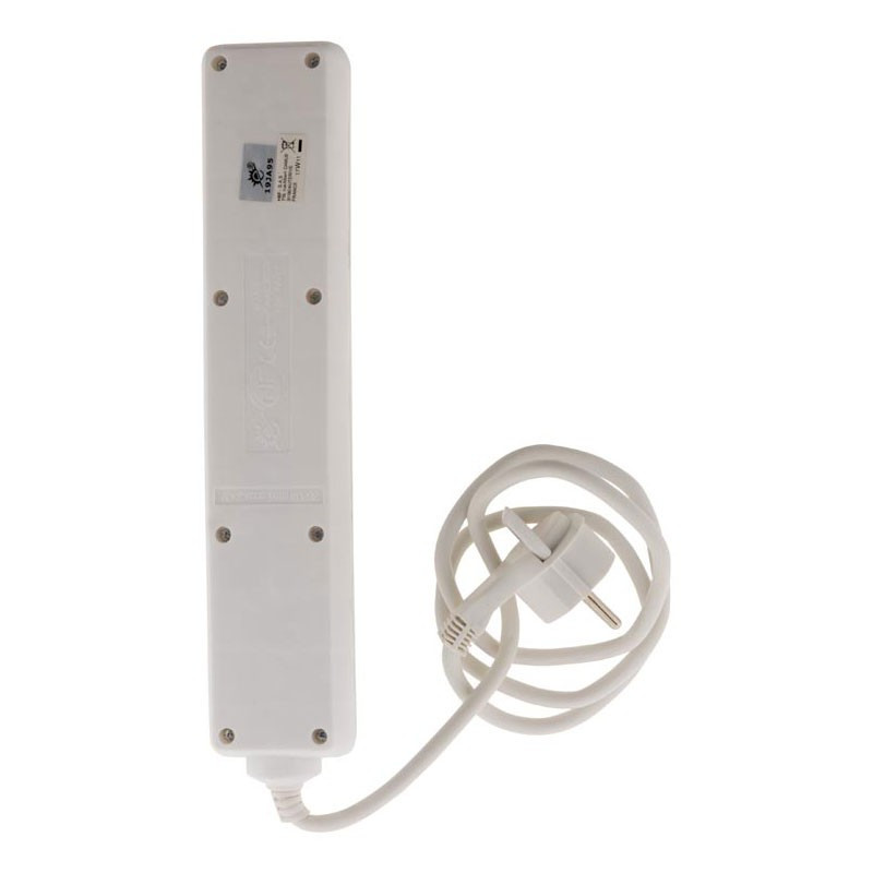Power strip with switch and extra flat plug - 5 x 16A outlets - White - Zenitech