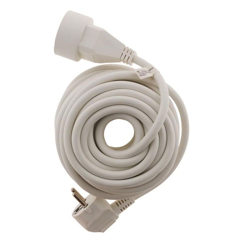 Extension cord - 10m - H05VV-F 3G1.5mm² - White - Zenitech