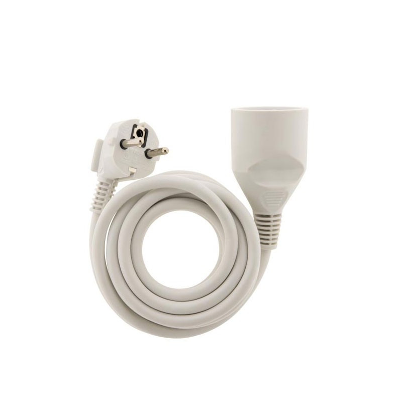Extension cord - 5m - H05VV-F 3G1.5mm² - White - Zenitech