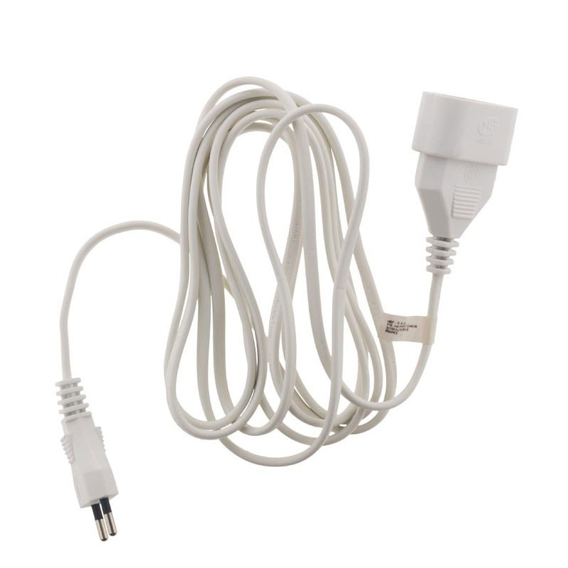 Electrical extension cord - 10m - H03VVH2-F 2x0.75mm² - White - Zenitech