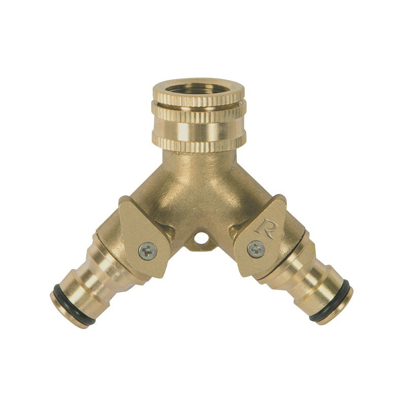Brass selector nose with valve nose and stop valve 20x27mm - Ribiland