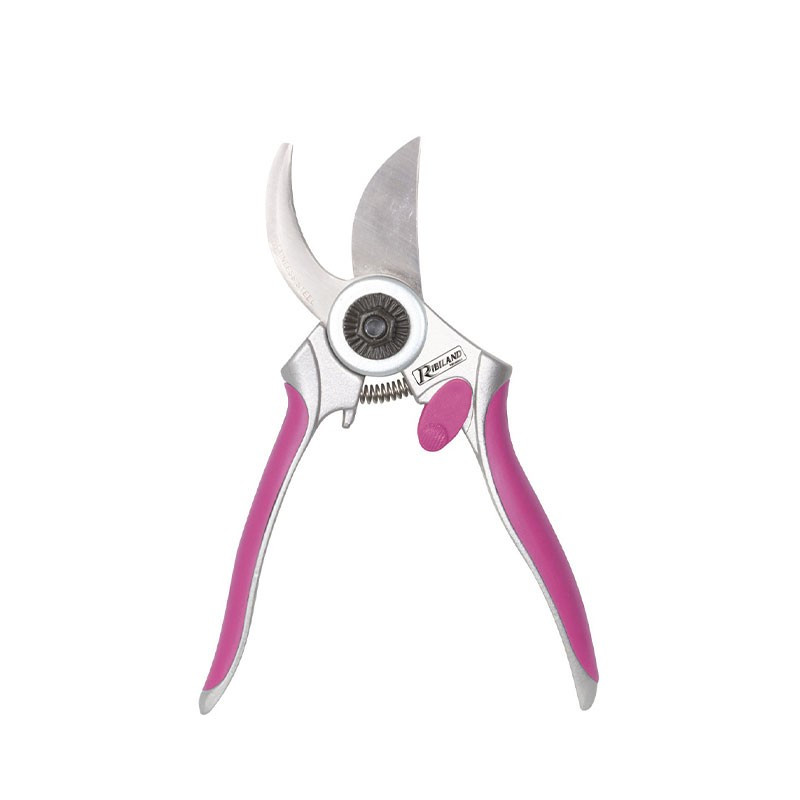 Fuschia curved pruning shears in stainless steel for Ø12mm branches - Ribiland