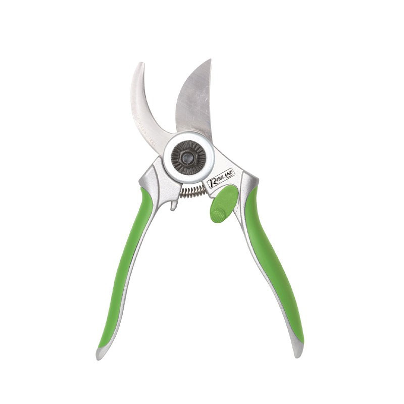 Green curved pruning shears in stainless steel for Ø12mm branches - Ribiland