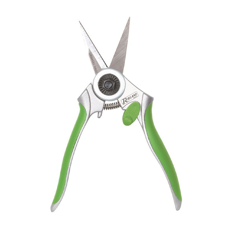 Green straight pruning shears in stainless steel for Ø10mm branches - Ribiland