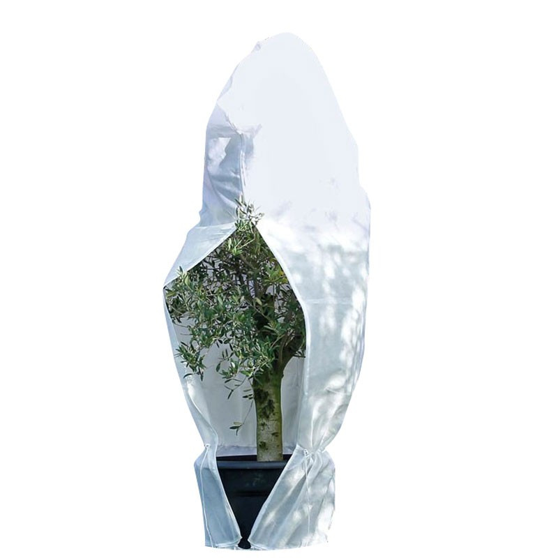 Nature - Housse d'hivernage à cordelette de serrage - Blanc - 200 x 236 cm - Diamétre 150 cm