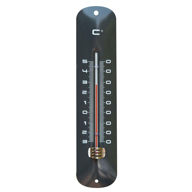Nature - Epoxy metal wall thermometer - Anthracite H 30 X 6.5 X 1 cm