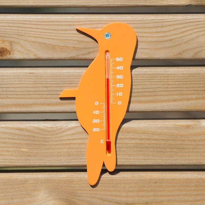 Nature - Outdoor plastic wall thermometer - Finch orange - H 15 X 7.5 X 0.3 cm